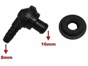 Válvula do Hidrovácuo / Servo-Freio em L 8X16mm - Com Borracha