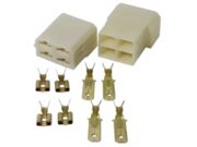 Conector Kit 4 Vias Macho/Fêmea 6,3mm Com Terminais