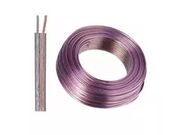 Fio Duplo Para Som Automotivo 2,5mm / 2X12 Bicolor Cristal / Roxo - Rolo com 100 Metros - 6893