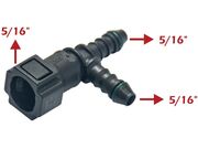 Conector 5/16" X 5/16" X 5/16" Em T Com Anel - Saída Corrugada
