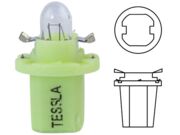 Lâmpada com Soquete Verde Claro 2,0W 12V BAX8.5D/2 Base/Soquete Verde Claro